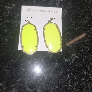 Kendra Scott Neon Chartreuse Elle Drop Earrings